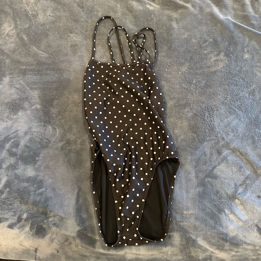 Jolyn Clothing Black and White Polka Dot One Piece Swimsuit